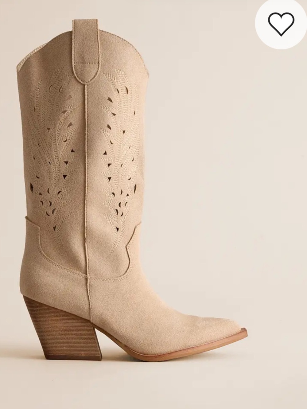 Beautiful Women's Suede Western Boot in Beige. These are brand new, never worn.